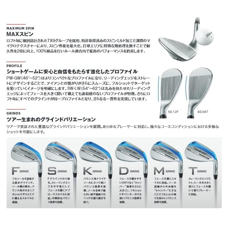 【W・ザラトリスプロ セッティング】ボーケイ・デザイン SM10 ウェッジ3本セット 右用 タイトリスト Titleist [JC] ボーケイ専用シャフト BV105 Vokey｜ovdgolfshop｜04