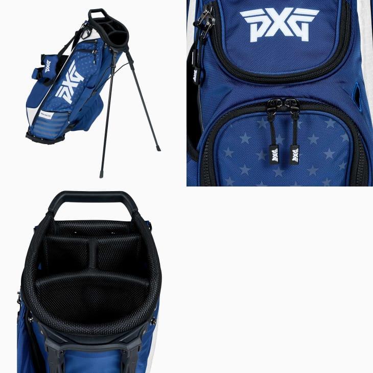 PXG ゴルフバッグ キャディバッグ スタンド式 ブルー 新品 エクストリーム フリーダム スタンドキャディバッグ(【男性】キャディ