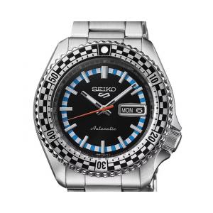 セイコー 腕時計 5スポーツ SBSA243 SBSA245 メカニカル メンズ ビジネス メタルバンド ファイブスポーツ  メンズ シルバー  チェッカーフラグ 自動巻きの画像