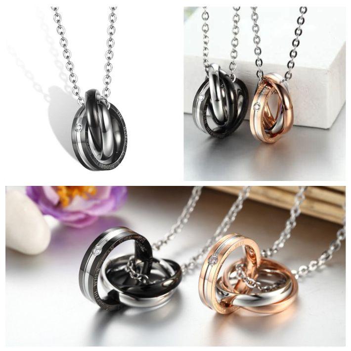 ペアネックレス 2本セット 永遠の愛 ペア ネックレス W リング