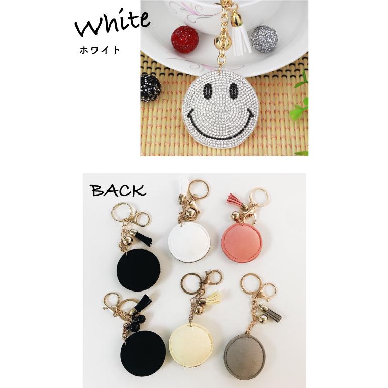 スマイル ニコちゃんチャーム アクリルストーン キラキラ キーホルダー