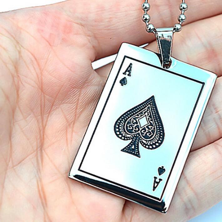 トランプ柄 スペード A ネックレス ポーカー ステンレススチール