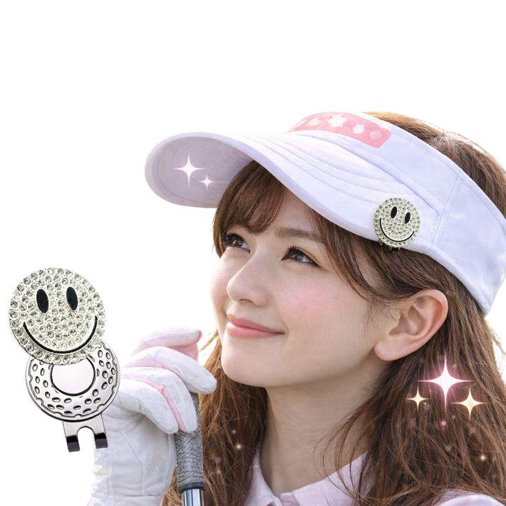 ゴルフマーカー ハットクリップ スマイル マグネット スマイリー