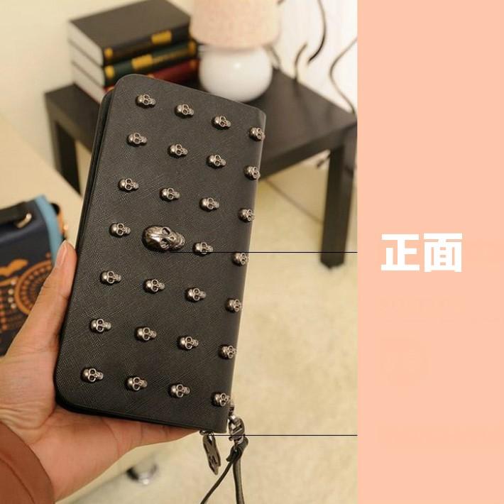 ドクロ型 財布 長財布 スカル サイフ レディース メンズ財布 スカル