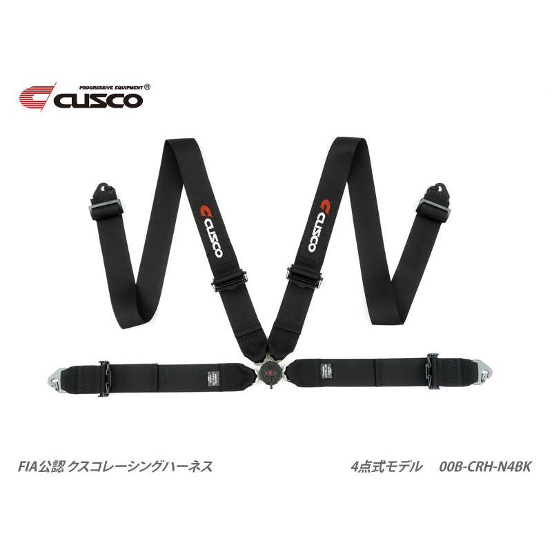 欠品　黒　4点　cusco　ブラック　シートベルト　(4点式)　特価販売　4-Point　レーシングハーネス　クスコ　CRH　00B　N4BK