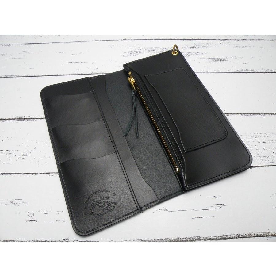 【未使用】#革蛸謹製　 台形ロングウォレット　1stオールドタイプ 姫路レザーワレット【ブラック（黒）】長財布(小銭入れ）|一点物｜ポイント消化 | 革蛸 | 03