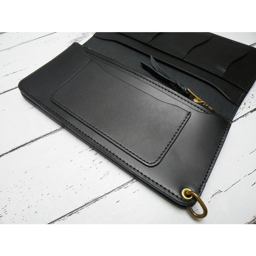 【未使用】#革蛸謹製　 台形ロングウォレット　1stオールドタイプ 姫路レザーワレット【ブラック（黒）】長財布(小銭入れ）|一点物｜ポイント消化 | 革蛸 | 05