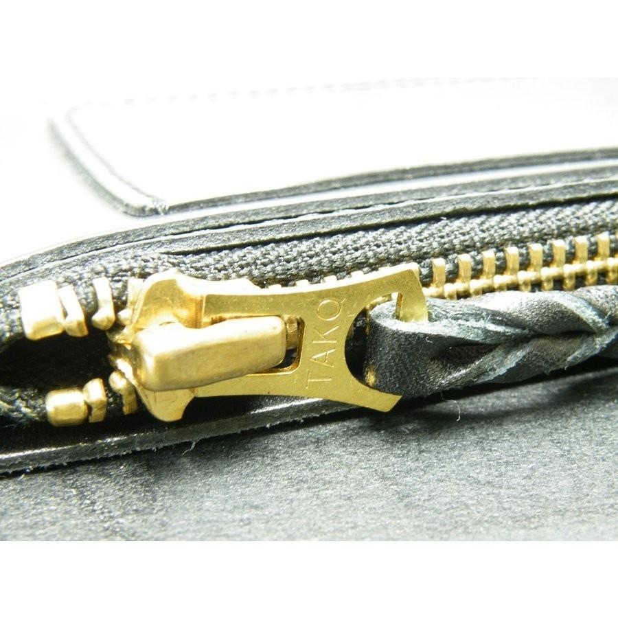 【未使用】#革蛸謹製　 台形ロングウォレット　1stオールドタイプ 姫路レザーワレット【ブラック（黒）】長財布(小銭入れ）|一点物｜ポイント消化 | 革蛸 | 07