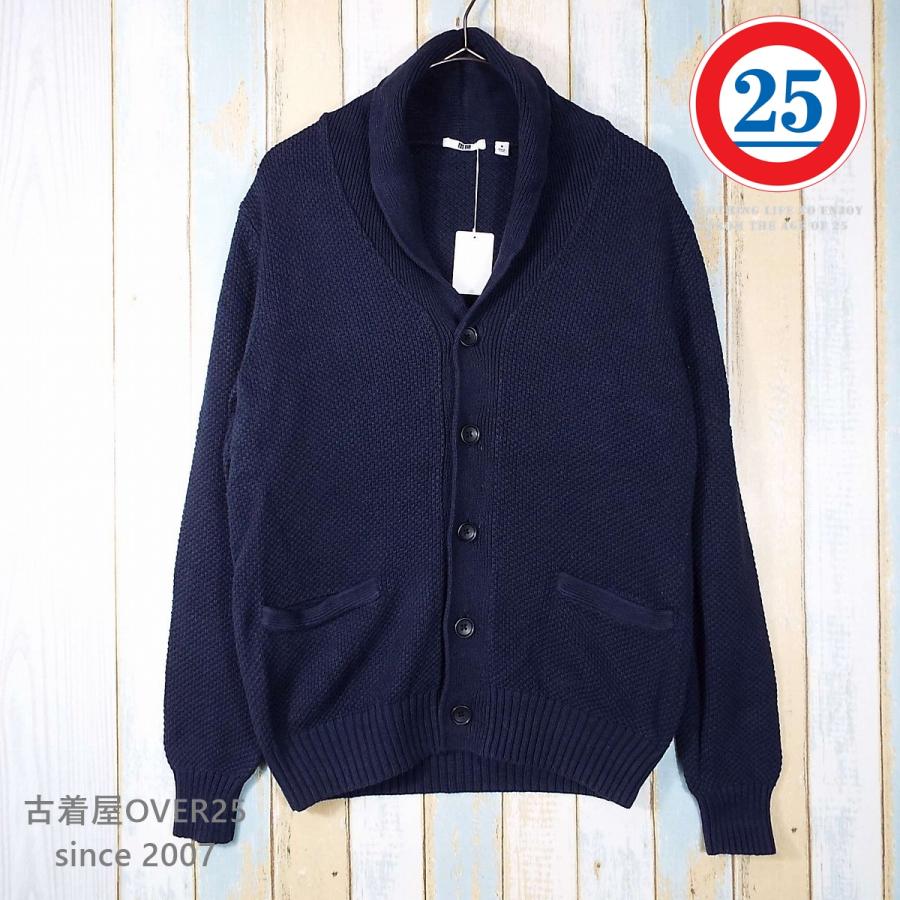 Uniqlo ユニクロ ショールカラー ミドルゲージ 長袖カーディガン ニット ネイビー系 サイズ M Used古着 メンズブランド服を買うなら古着屋over30 通販 Yahoo ショッピング