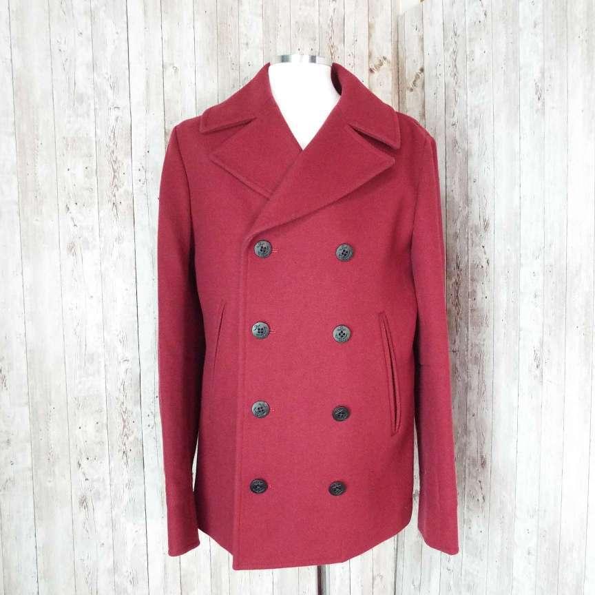 美品used Designworks デザインワークス メルトン素材 Pコート ピーコート カミシア混 ウール ワインレッド サイズ 50 肩幅 44 5cm メンズ 秋冬 S1 メンズブランド服を買うなら古着屋over30 通販 Yahoo ショッピング