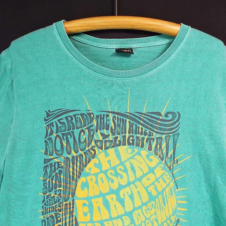 【エイジングTシャツ】CORISCO コリスコ 文字プリ ダブルプリント 半袖 Tシャツ｜サイズ：4（Lサイズ程度）｜USED　ポイント消化 | CORISCO | 01