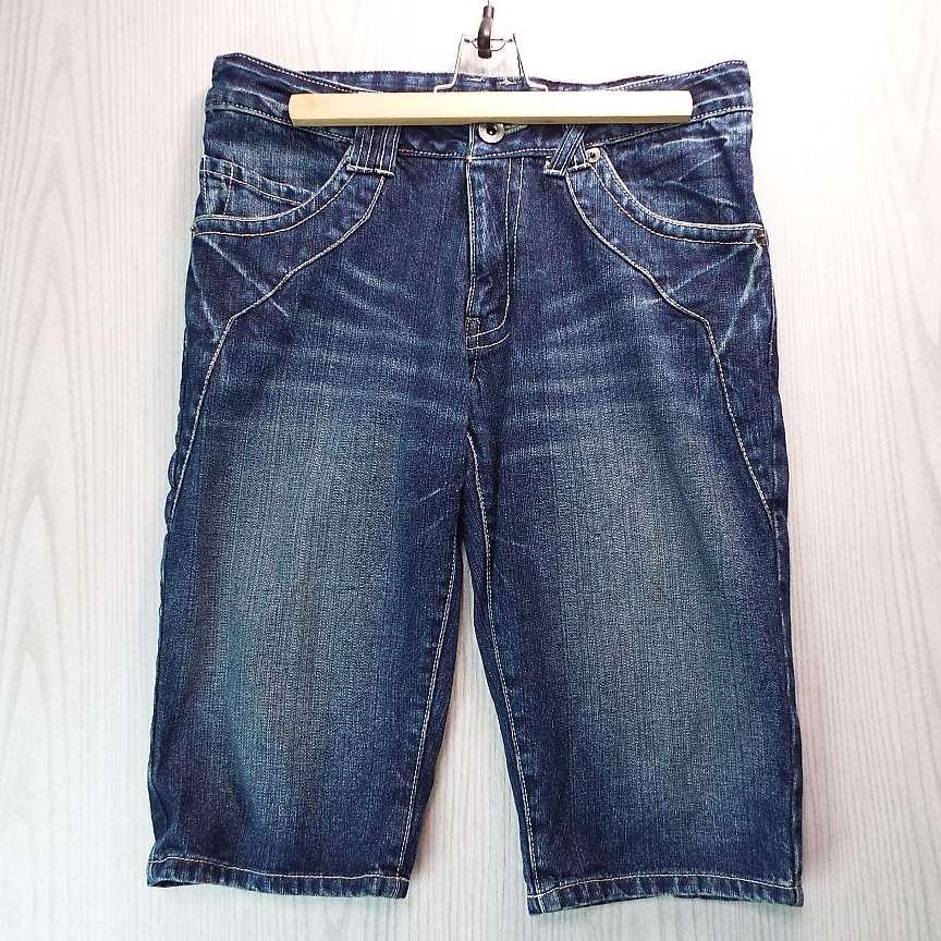 【こだわりのベルトループ】B.S RAW LIMITED EDITION ネイティブ 盾ポケット ショートパンツ 短パン デニム｜ウエスト：86cm　USED古着 | 