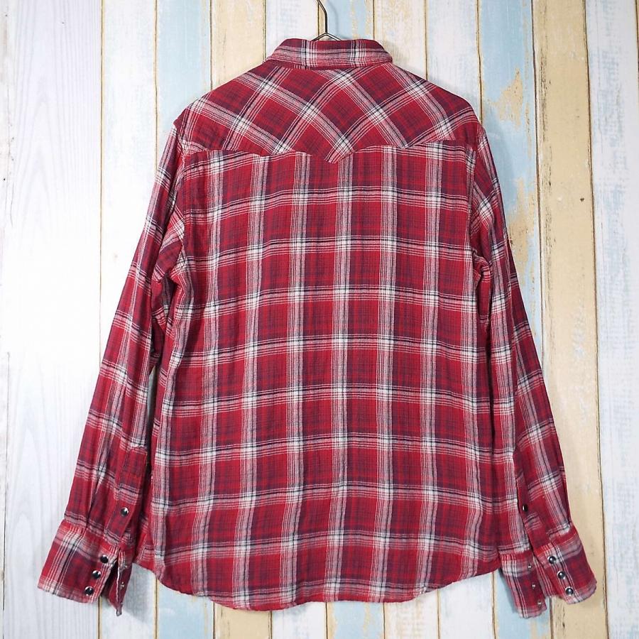 肩のラインが◎】EDWIN 両胸ポケット チェック柄 ウエスタンシャツ
