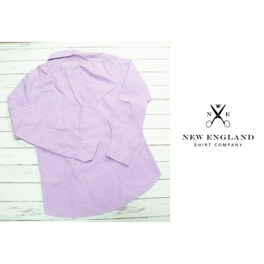 創業1930年【新品】New England Shirt Company　ボタンダウンBD　ピンクパープル×ホワイトチェック柄　長袖シャツ｜サイズ：M（肩幅：47cm）｜over30｜02