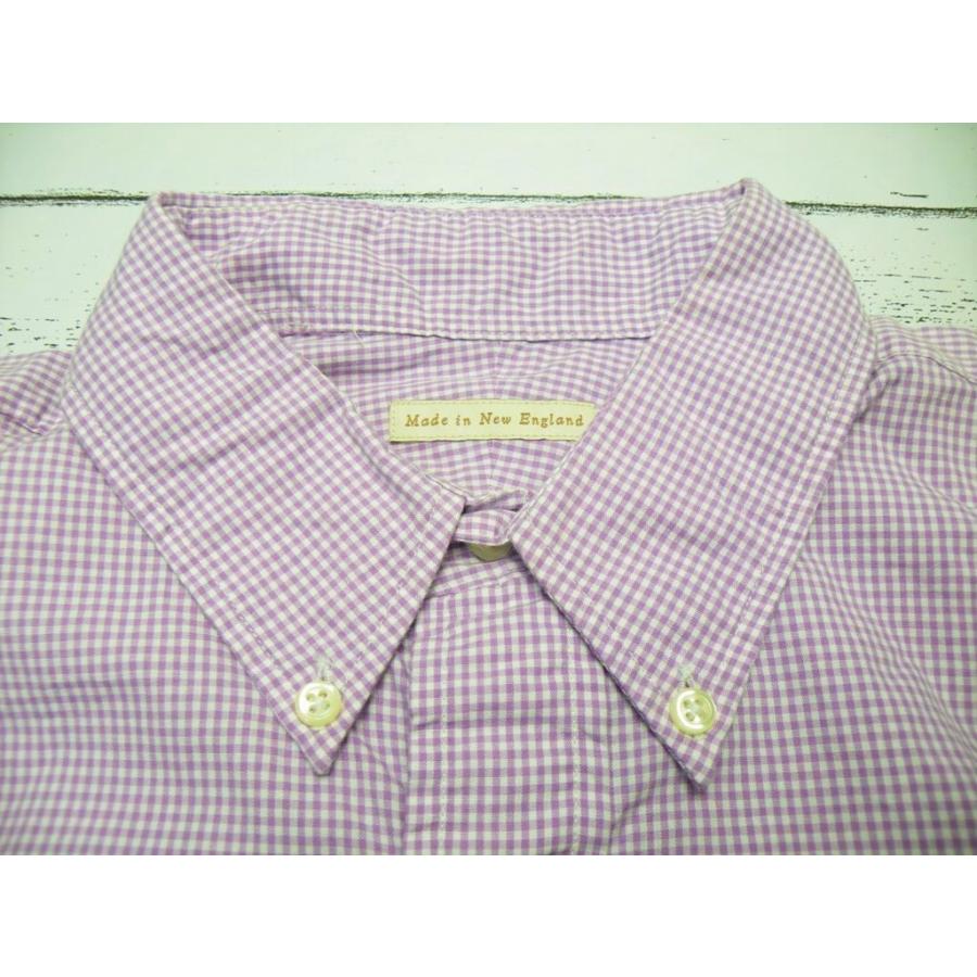 創業1930年【新品】New England Shirt Company　ボタンダウンBD　ピンクパープル×ホワイトチェック柄　長袖シャツ｜サイズ：M（肩幅：47cm）｜over30｜03