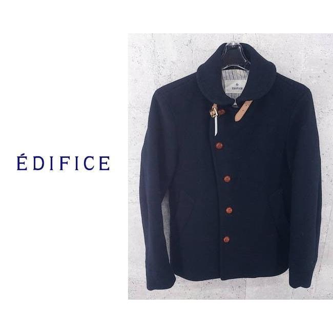 秋冬の定番の１着 Edifice エディフィス メルトン素材 ショートショールカラーbz Pコート サイズ 44 メンズ Used メンズブランドファッションover30 通販 Yahoo ショッピング