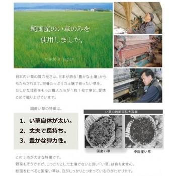 純国産 い草ラグカーペット 『ブロック』 グレー 約191×191cm 8220420_6