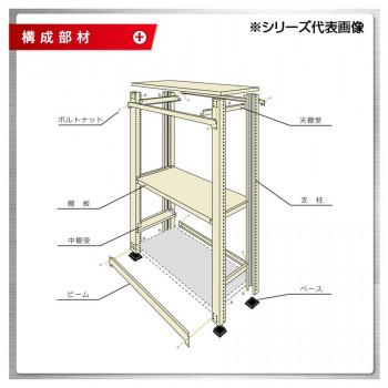 軽中量ラック　耐荷重200kgタイプ　連結　間口900×奥行300×高さ900mm　3段　アイボリー_2