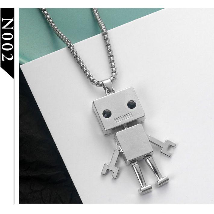 ユニセックス ネックレス スカル 骸骨 スマイル ロボット 恐竜 怪獣