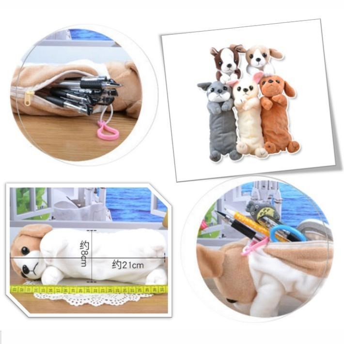 ペンケース ぬいぐるみ 犬 シュナウザー チワワ ダックスフンド ドッグ