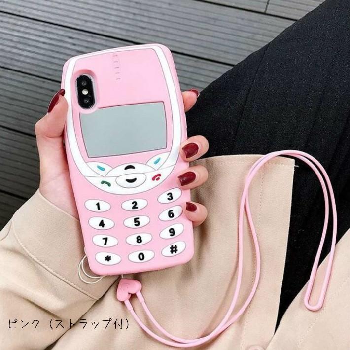ピンク シリコン iPhoneケース ストラップ付き PHONECKLACE ロープ ネックストラップ付き シリコンケース パウダー