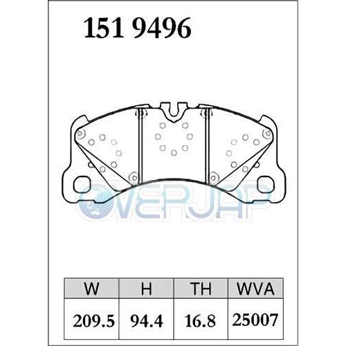 P1519496 DIXCEL プレミアム ブレーキパッド フロント用 ポルシェ PANAMERA 970CWDA/970CWDAX 2013/4〜 S/4S/4S EXECUTIVE 3.0 TURBOの画像
