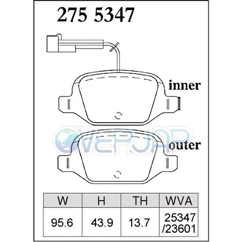 DIXCEL - P2755347 割り増し金 うち切りパッド 後ろ側用 FIAT 500/500C/500S(CINQUECENTO) 312142/31214T 2013/01〜 ABARTH 595 TURISMO