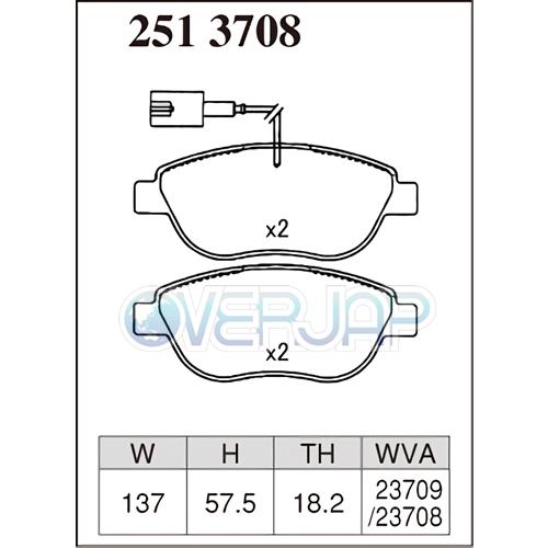 P2513708 / 2755347 DIXCEL Premium ブレーキパッド 1台分セット FIAT 500 312141/312142 2010/08〜 ABARTH 500C(Cabriolet)_1