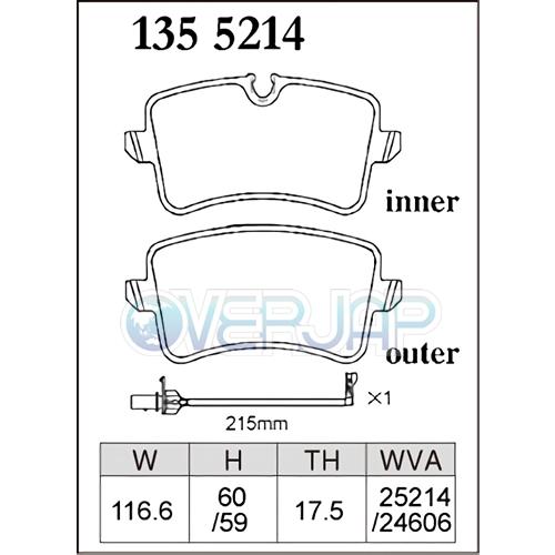 DIXCEL - P1315158 / 1355214 Premium うち切りパッド 1台分仕かける AUDI A7 4GCREC 2015/04〜2018/09 3.0 TFSI QUATTRO PR携帯電話見さだめる至要たる