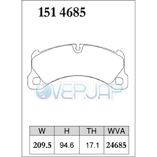 X1514685 / 1554554 DIXCEL Xタイプ ブレーキパッド 1台分セット ポルシェ PANAMERA G2J30A 2016/07〜 PANAMERA 4 3.0 V6 TURBO 330PS