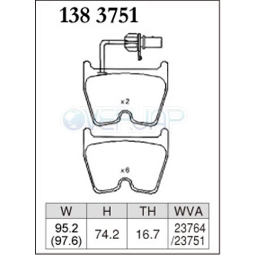 DIXCEL - Z1383751 / 1350001 Z印字機 うち切りパッド 1台分仕かける AUDI R8 4SCPF 2016/03〜 5.2 FSI QUATTRO(540ps) option CC BRAKE車不可
