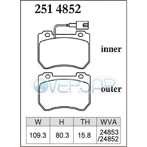 P2514852 / 2553760 DIXCEL プレミアム ブレーキパッド 1台分セット ALFAROMEO(アルファロメオ) BRERA 93922S 2008/3〜 2.2 JTS Bremboの画像