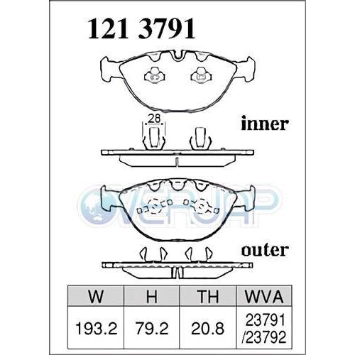 P1213791 / 1253730 DIXCEL プレミアム ブレーキパッド 1台分セット BMW E63/E64 EH50 2005/9〜 M6の画像