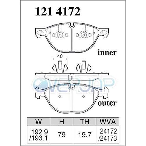 P1214172 / 1253730 DIXCEL Premium ブレーキパッド 1台分セット BMW F15 X5 KR44/KR44S xDrive 50i M PERFORMANCE BRAKE除く_1