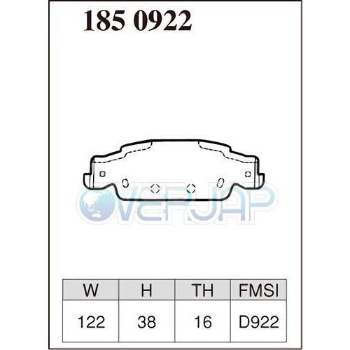 P1810921 / 1850922 DIXCEL プレミアム ブレーキパッド 1台分セット キャデラック CTS AD32F/AD33G 2003/3〜2007/12 2.6/2.8/3.2/3.6_2