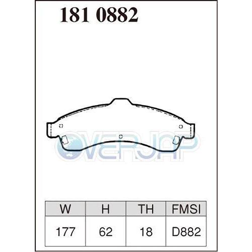 P1810882 / 1850883 DIXCEL プレミアム ブレーキパッド 1台分セット シボレー TRAILBLAZER T370L/T370V 2002〜2005 4.2/5.3 EXT 4WDの画像