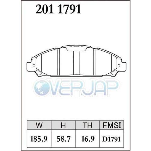 P2011791 / 2051793 DIXCEL プレミアム ブレーキパッド 1台分セット FORD(フォード) MUSTANG 2014/11〜 3.7 V6の画像