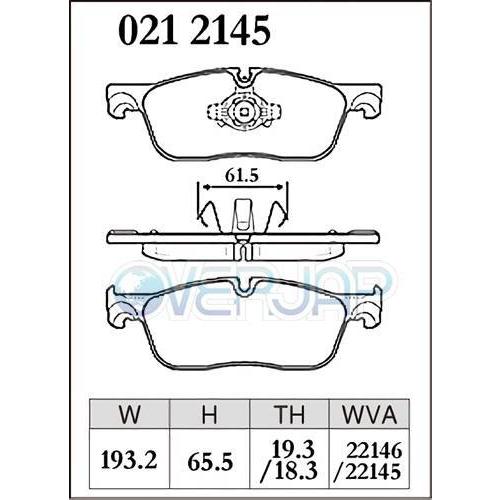P0212145 / 0252142 DIXCEL プレミアム ブレーキパッド 1台分セット ランドローバー RANGE ROVER EVOQUE LV2A 2015/9〜 2.0 TURBOの画像