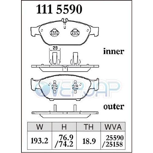 DIXCEL - P1115590 / 1154253 Premium うち切りパッド 1台分仕かける ベンツ C207(COUPE) 207373 2011/11〜2017/5 E550 4.7 V8 TURBO