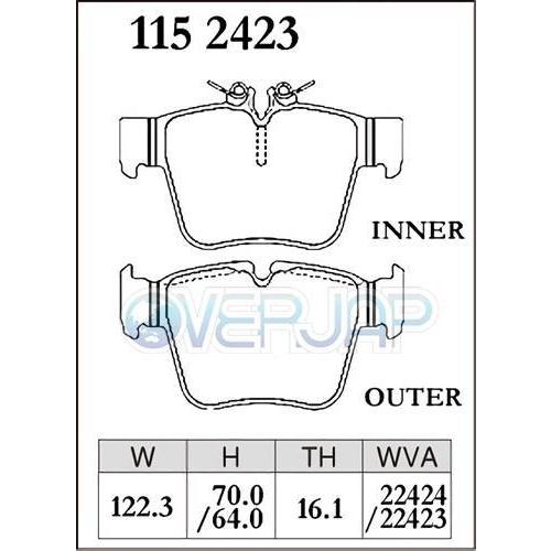 P1114900 / 1152423 DIXCEL プレミアム ブレーキパッド 1台分セット メルセデスベンツ X253 253942C/253342C 2017/2〜 GLC200 SPORTSの画像