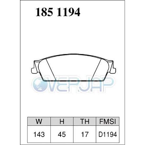 M1811092 / 1851194 DIXCEL Mタイプ ブレーキパッド 1台分セット CHEVROLET(シボレー) AVALANCHE 2007〜2013 5.3/6.0 FR\u00264WD_2
