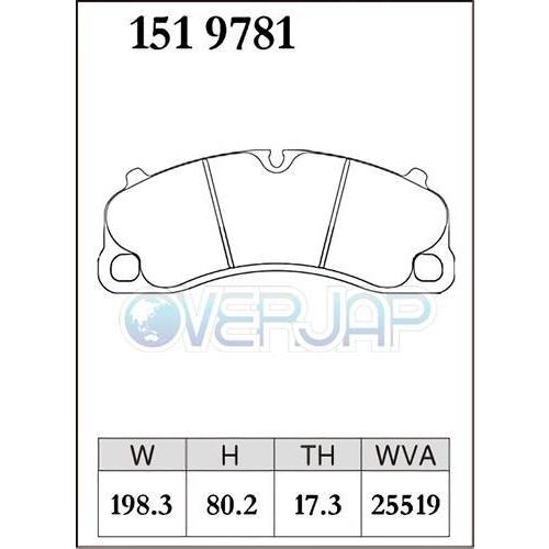 M1519781 / 1555691 DIXCEL Mタイプ ブレーキパッド 1台分セット ポルシェ 911(991 2nd) 991H1/991J1 3.0T CARRERA 4S/TARGA 4S_1