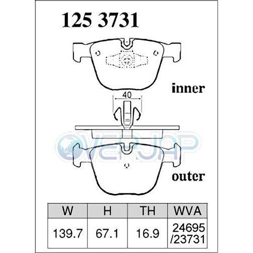DIXCEL - X1214436 / 1253731 X印字機 うち切りパッド 1台分仕かける BMW F02 KB60 2009/10〜2012/8 760Li