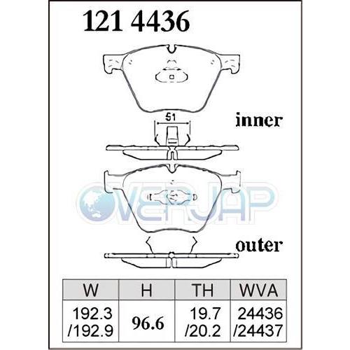 DIXCEL - X1214436 / 1253731 X印字機 うち切りパッド 1台分仕かける BMW F02 YG60 2012/9〜 760Li
