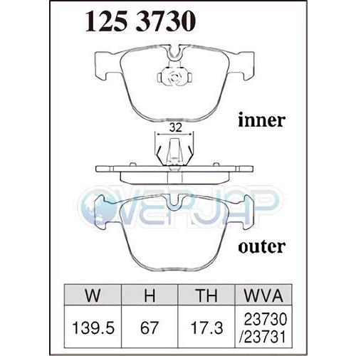 DIXCEL - X1214436 / 1253730 X印字機 うち切りパッド 1台分仕かける BMW E72 X6 2010/7〜 Active HybridX 6