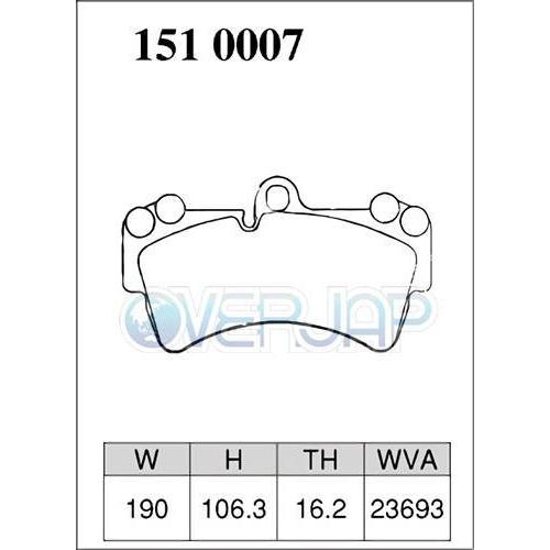X1510007 / 1554614 DIXCEL Xタイプ ブレーキパッド 1台分セット VW TOUAREG 7LBJNA 6.0 W12 フロント：PR No.1LF / リア：PR No.2ED_1