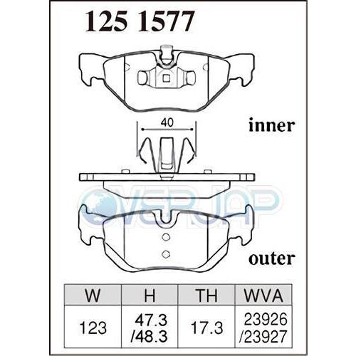 DIXCEL - Z1214316 / 1251577 Z印字機 うち切りパッド 1台分仕かける BMW E88 UM20 2008/3〜2014/2 BMW PERFORMANCE BRAKE Fr:6POT/Rr:1POT