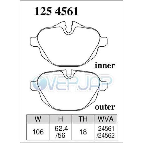 DIXCEL - Z1215900 / 1254561 Z印字機 うち切りパッド 1台分仕かける BMW G05 X5 CV30S xDrive 35d M SPORTS/ M PERFORMANCE BRAKE除く