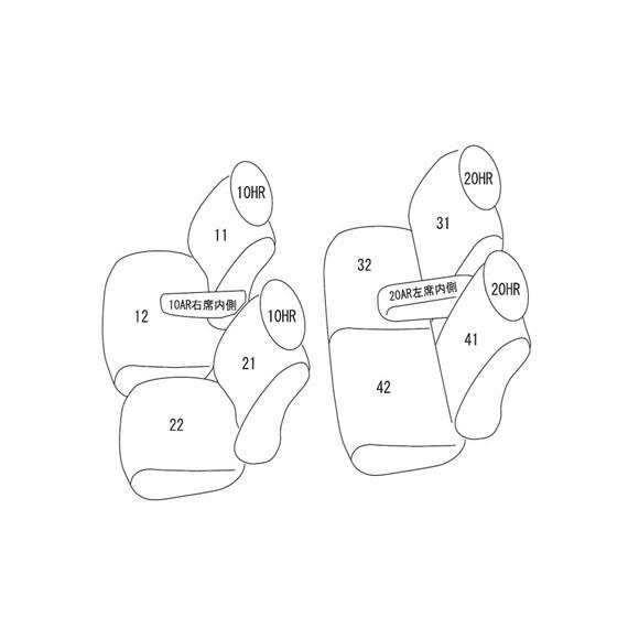 ES-6033 ブラウン×アイボリー Clazzio QUILTING Type シートカバー スズキ エブリィワゴン DA17W H27(2015)/2〜 【グレード・シート形状確認必須】｜overjap｜02