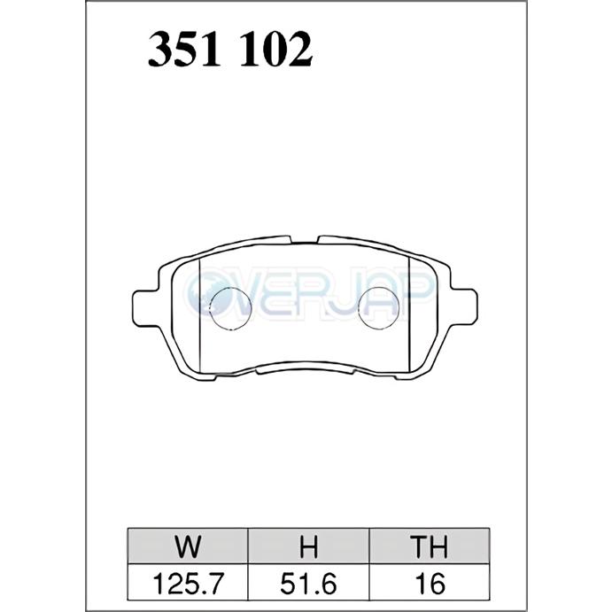 ES351102 / 375131 DIXCEL ES ブレーキパッド 1台分セット スズキ スイフトスポーツ ZC32S 11/12〜17/09 1600｜overjap｜02